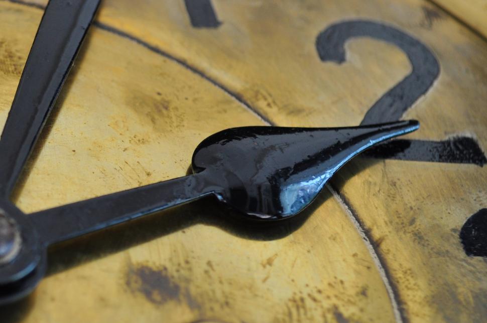 Free Image of Close Up of Clock Face With Black Hands 
