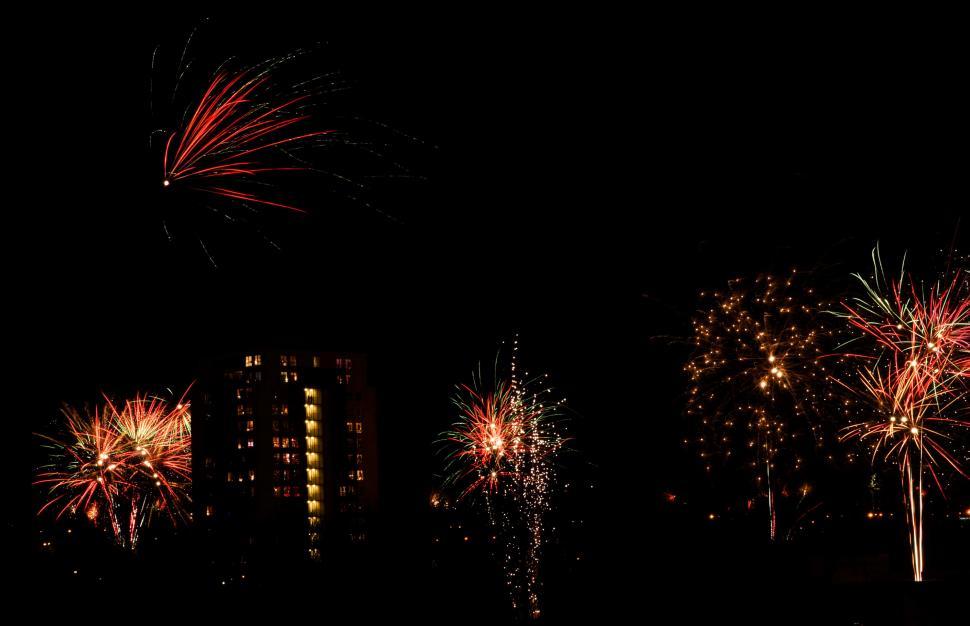 Free Image of Fireworks Illuminating Night Sky 