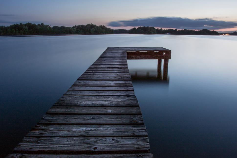 Free Image of Wooden Dock on Lake 