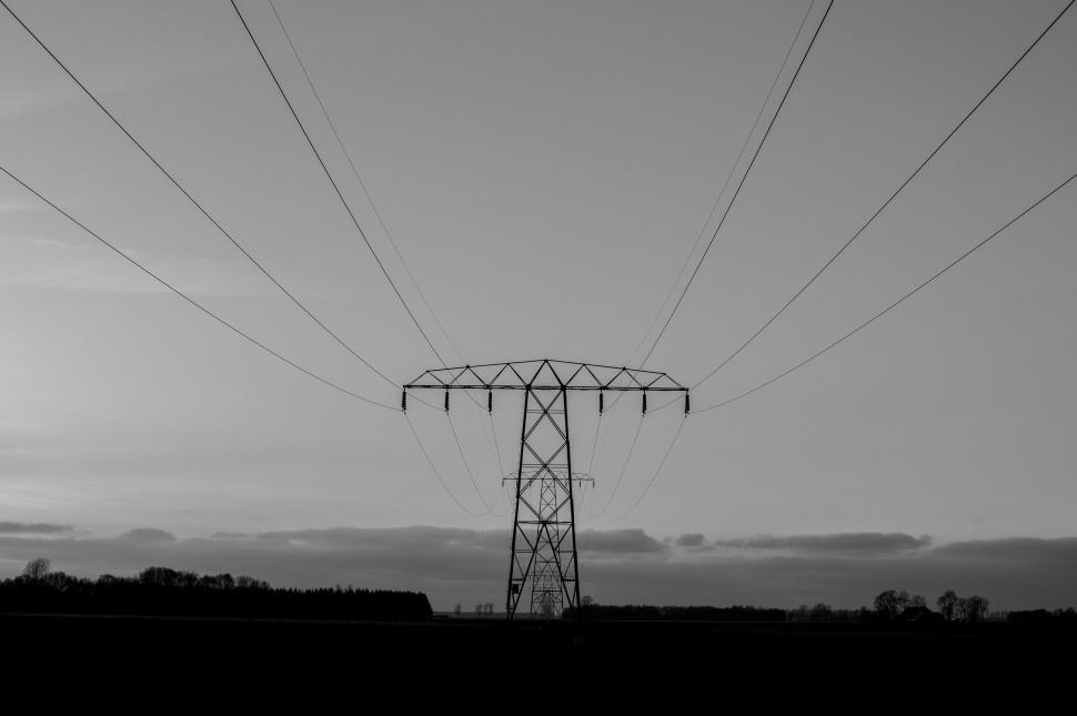 Free Image of Power Lines Against the Sky 