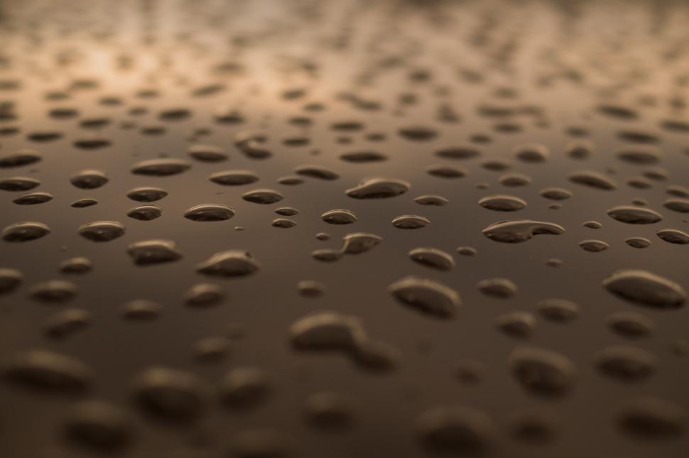 Free Image of Close-Up of Water Droplets on a Surface 