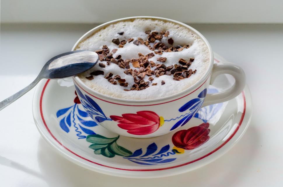Free Image of A Cup of Hot Chocolate With Whipped Cream 