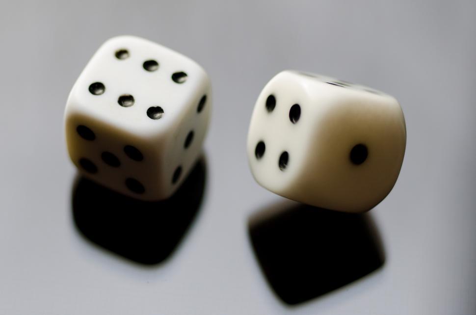 Free Image of Two White Dices on Table 