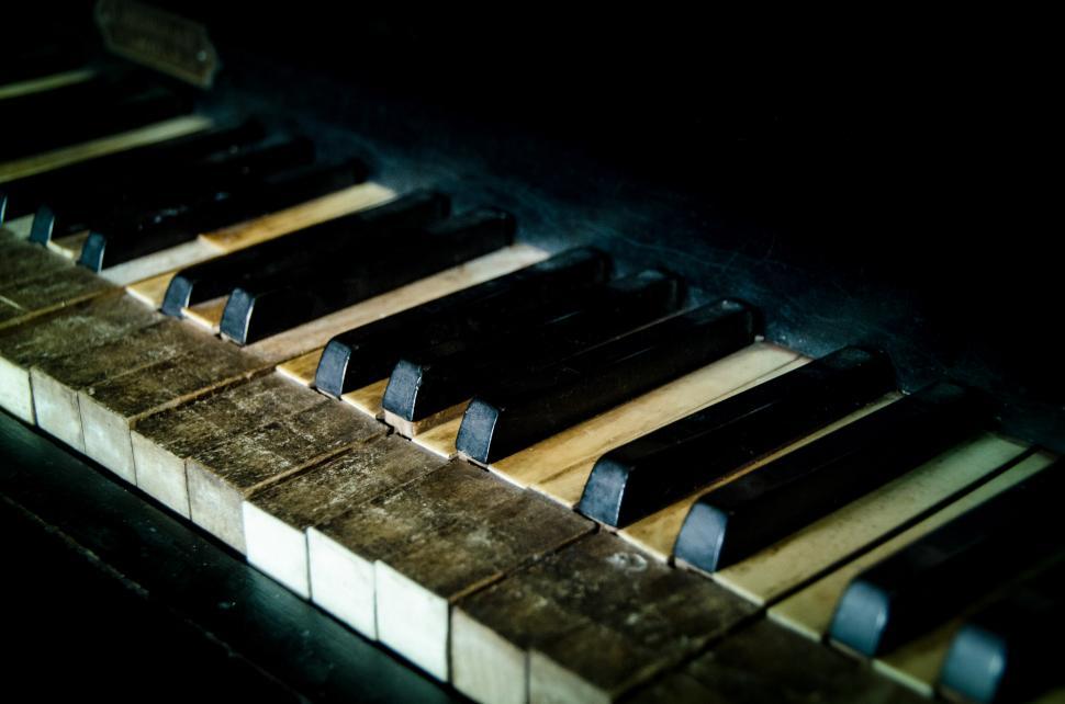 Free Image of Weathered Piano Keys Close Up 