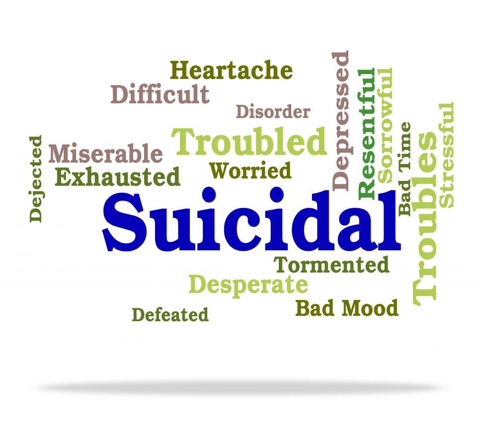 Free Image of Suicidal Word Indicates Suicide Crisis And Depressed 