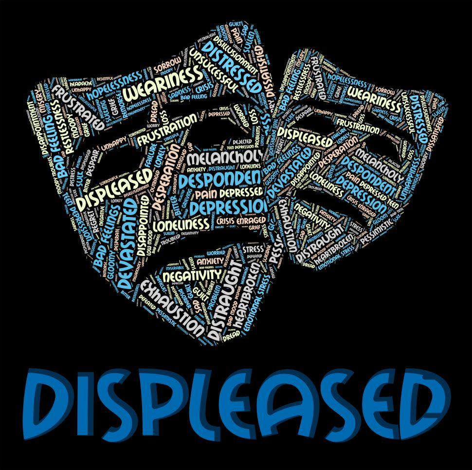 Free Image of Displeased Word Indicates Put Out And Aggravate 