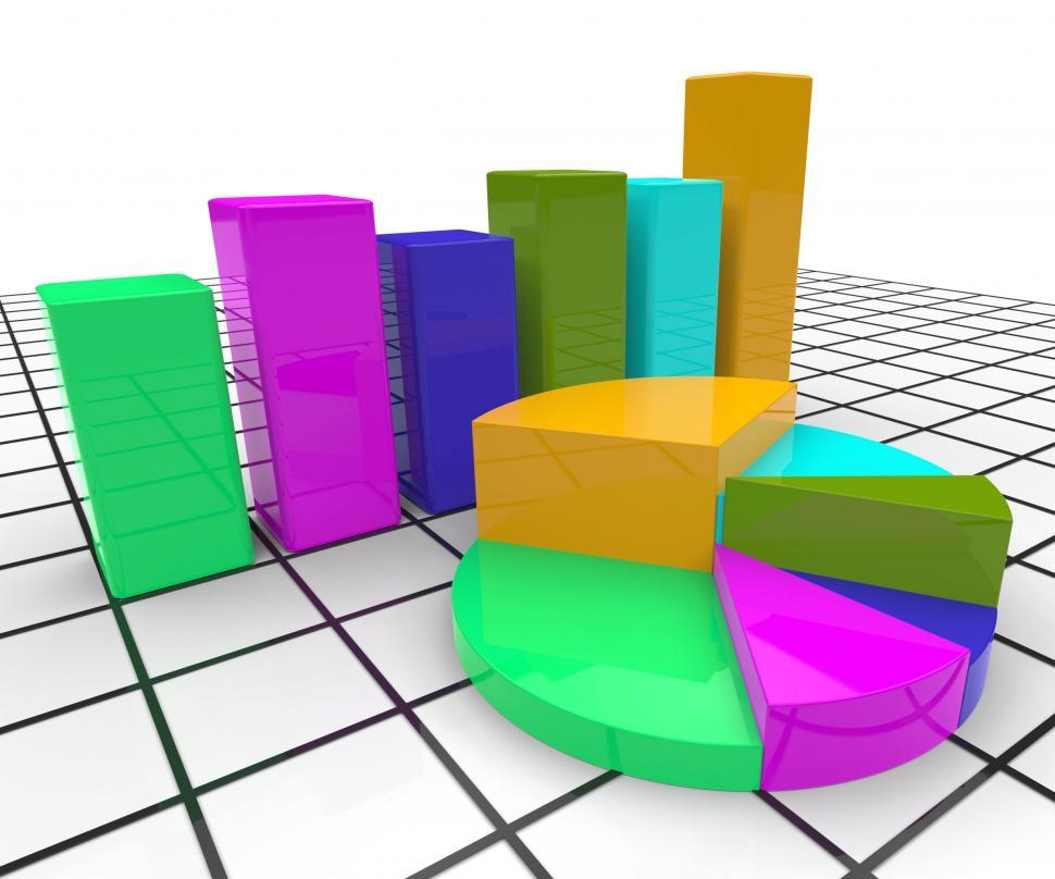 Free Image of Pie Chart Report Indicates Business Graph And Document 