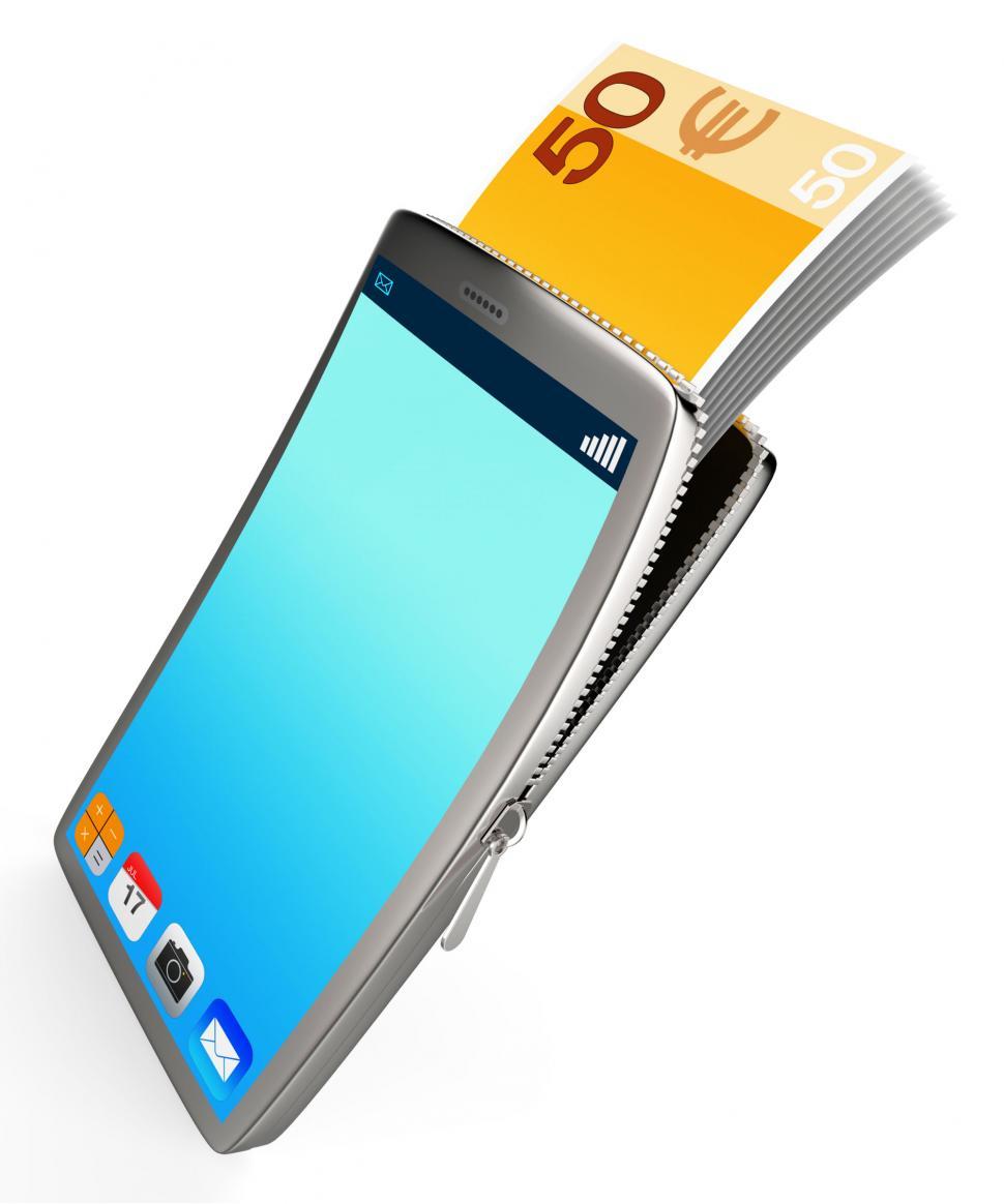 Free Image of Phone With Copyspace Represents Cash Online And Banking 