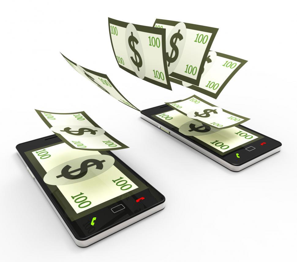 Free Image of Transfer Dollars Online Indicates World Wide Web And Phone 