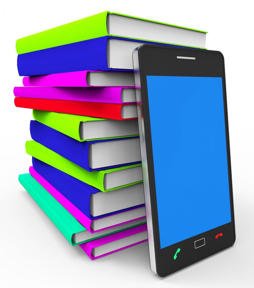 Free Image of Phone Knowledge Online Indicates World Wide Web And Book 