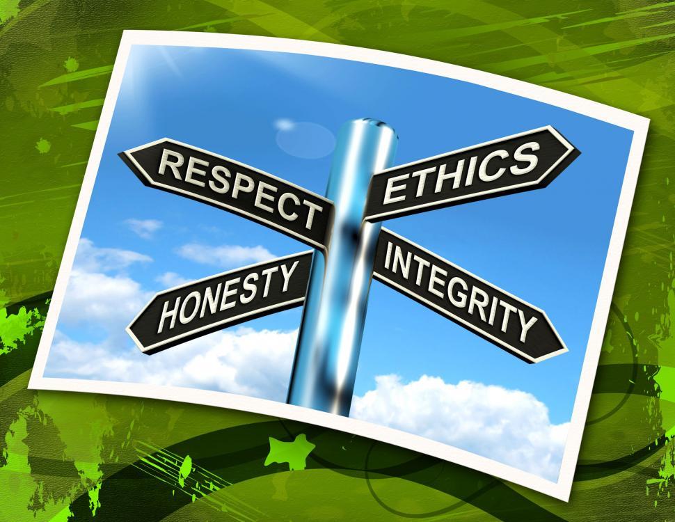 Free Image of Respect Ethics Honest Integrity Sign Means Good Qualities 