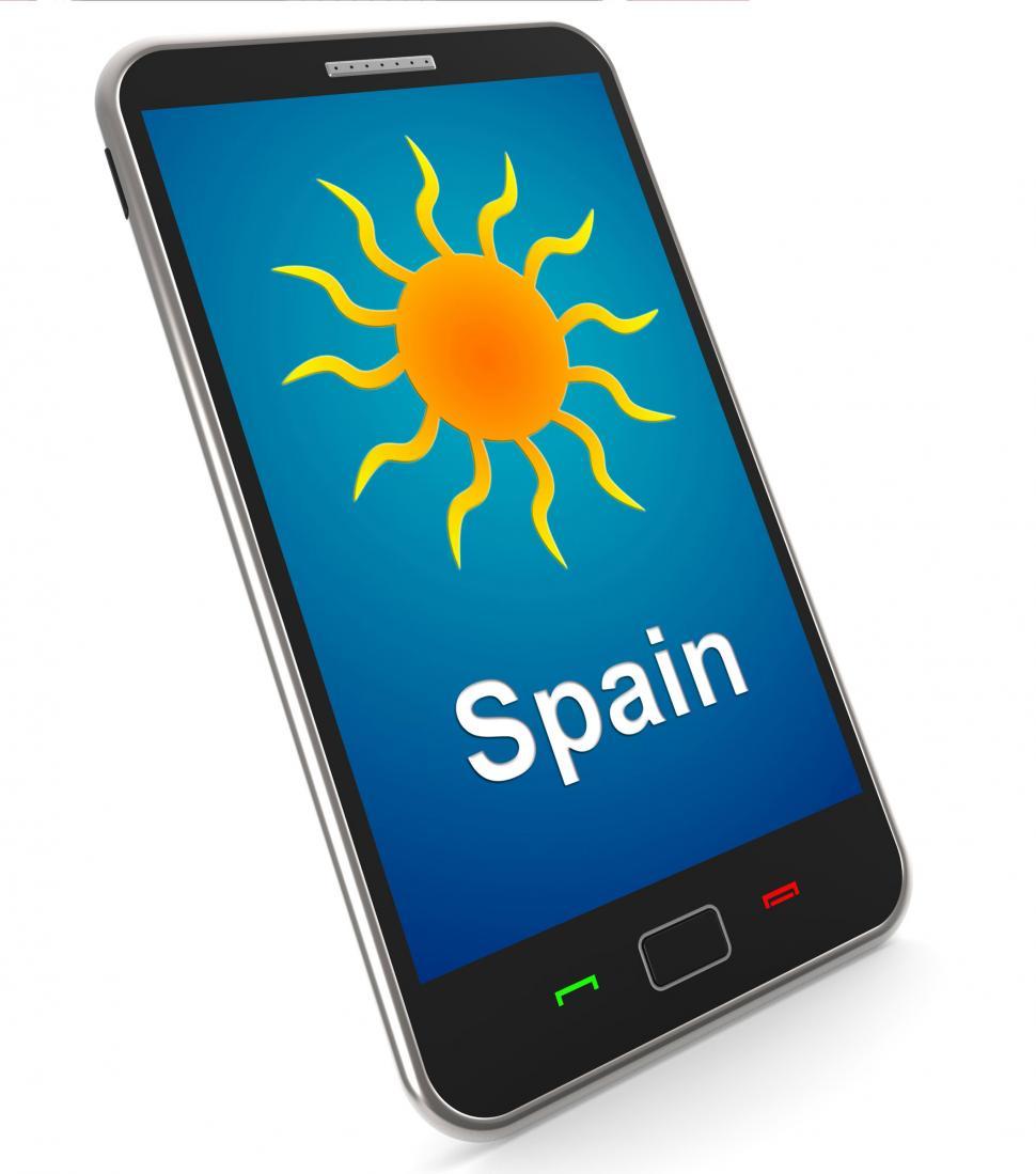 Free Image of Spain On Mobile Means Holidays And Sunny Weather 