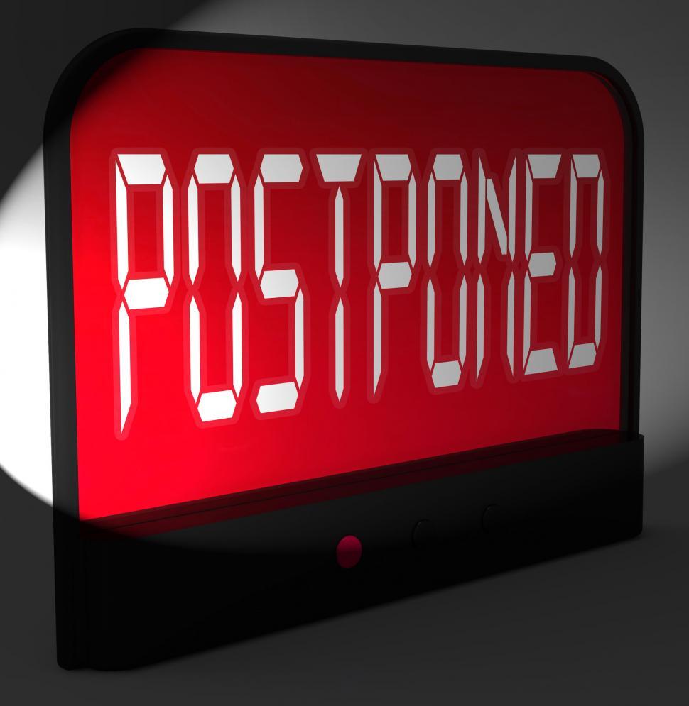 Free Image of Postponed Digital Clock Means Delayed Until Later Time 