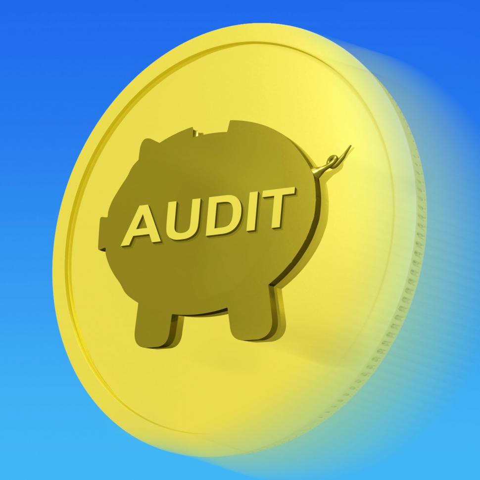 Free Image of Audit Gold Coin Shows Auditing And Inspection Of Finances 