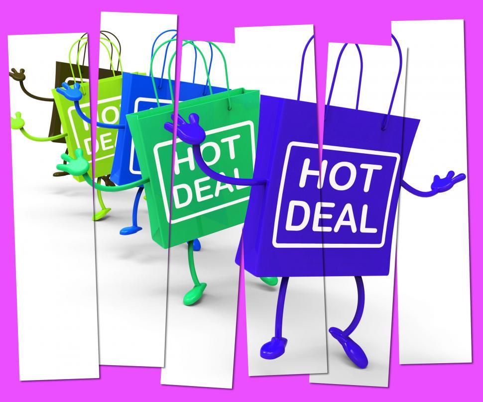 Free Image of Hot Deal Shopping Bag that Shows Sales, Bargains, and Deals 