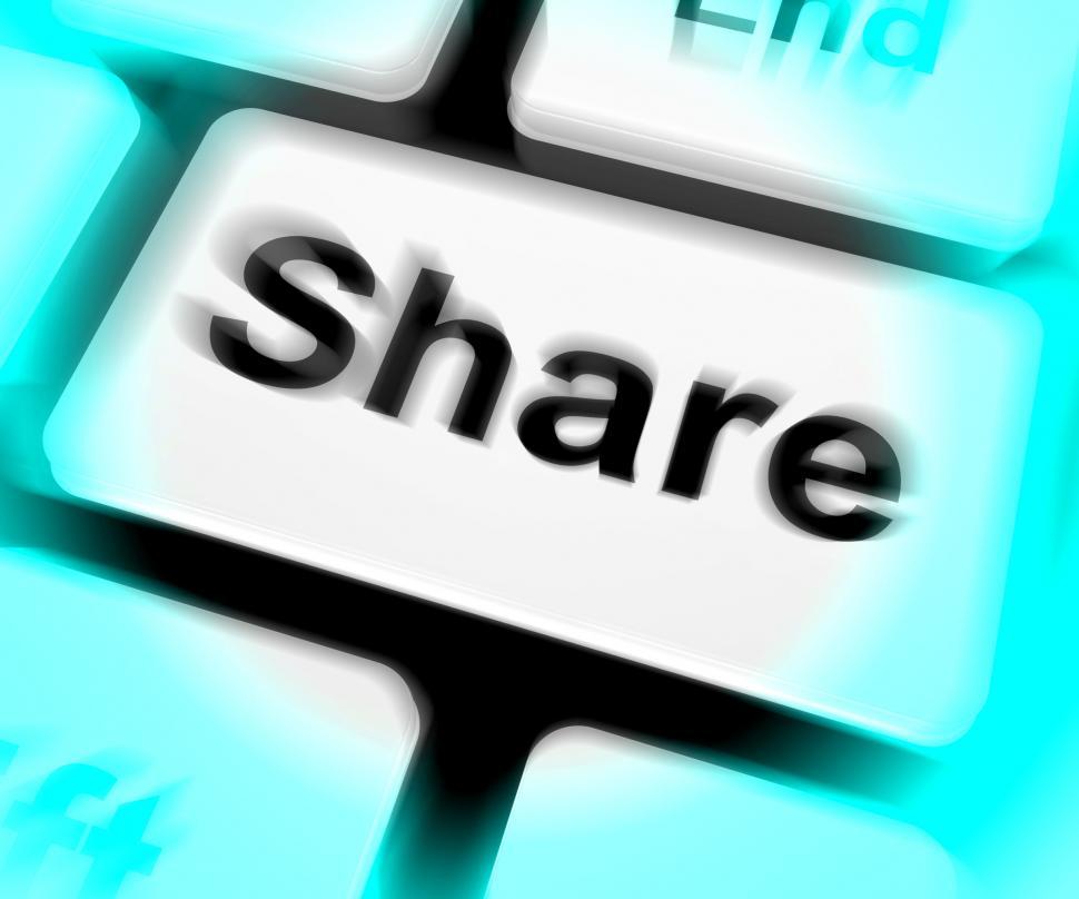 Free Image of Share Keyboard Shows Sharing Webpage Or Picture Online 