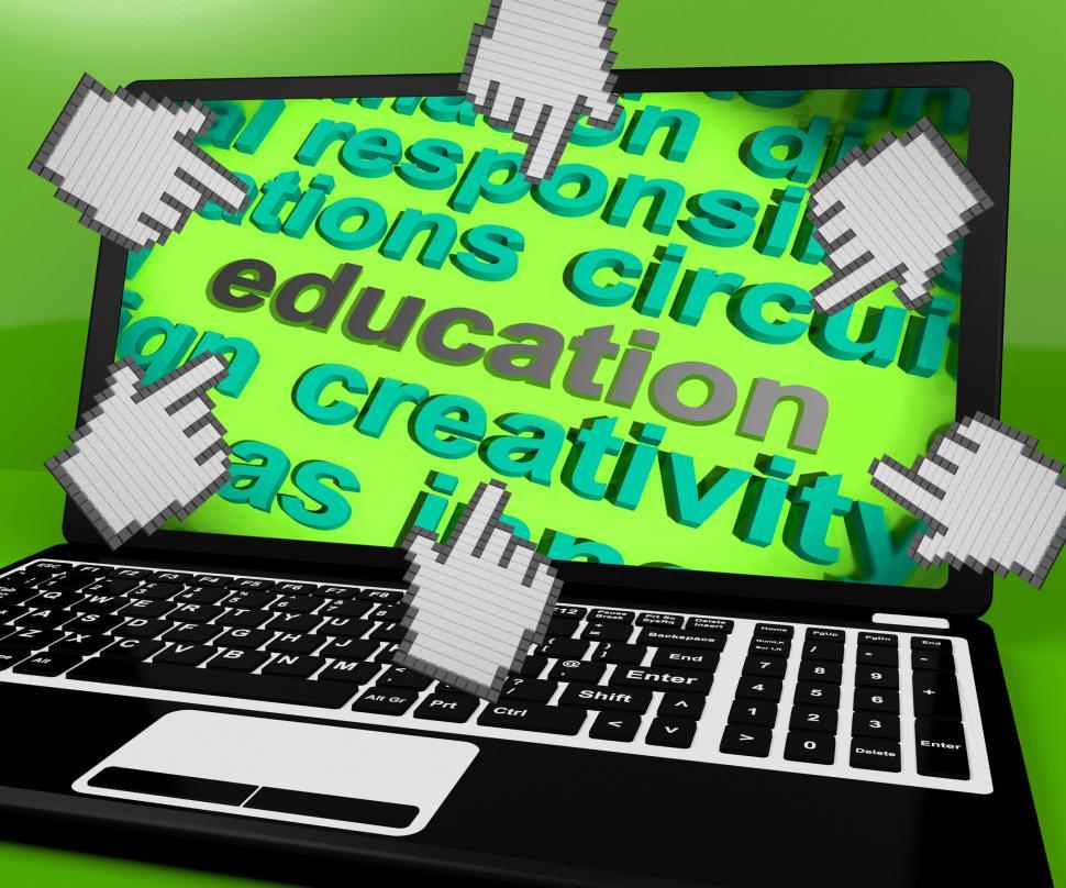 Free Image of Education Laptop Screen Shows Teaching Learning And Training 