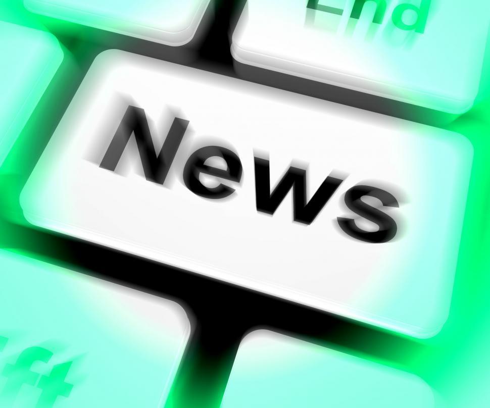Free Image of News Keyboard Shows Newsletter Broadcast Online 