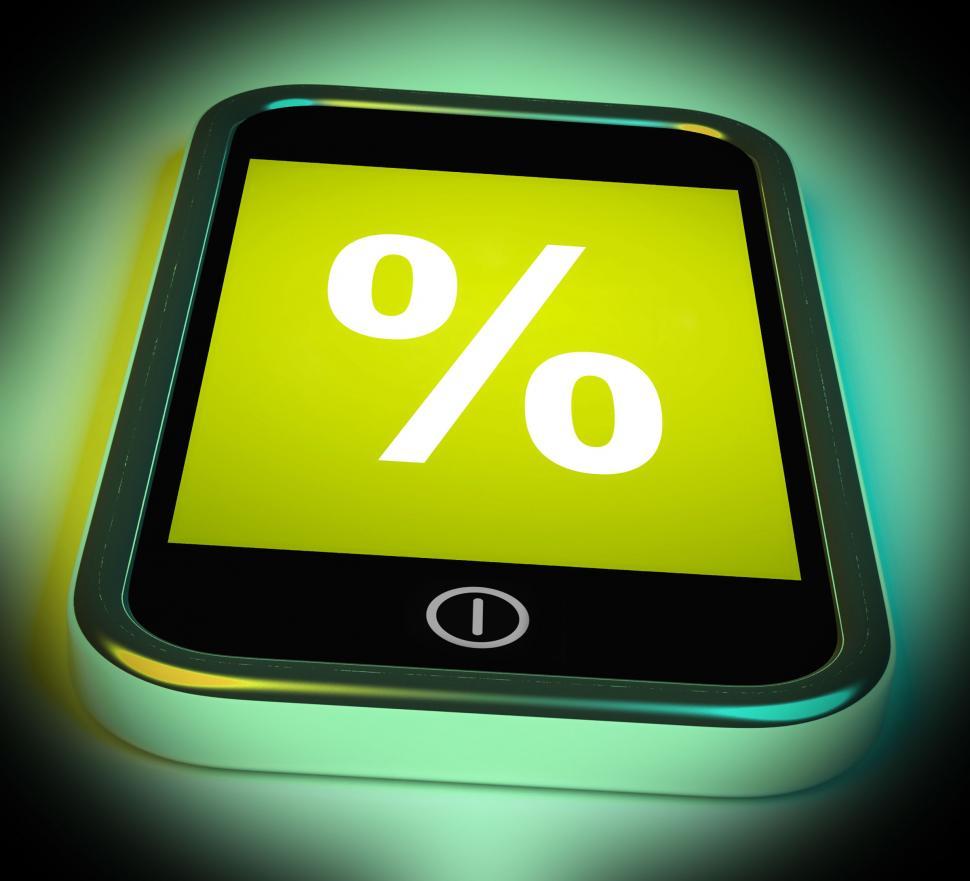 Free Image of Percent Sign On Mobile Shows Percentage Discount Or Investment 