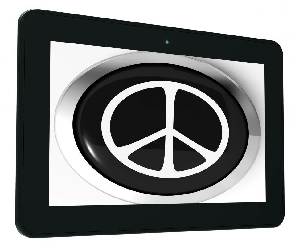 Free Image of Peace Sign Tablet Shows Love Not War 