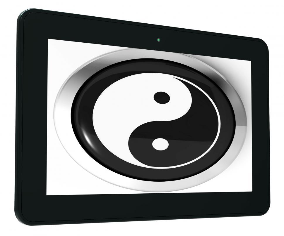 Free Image of Ying Yang Tablet Means Spiritual Peace Harmony 