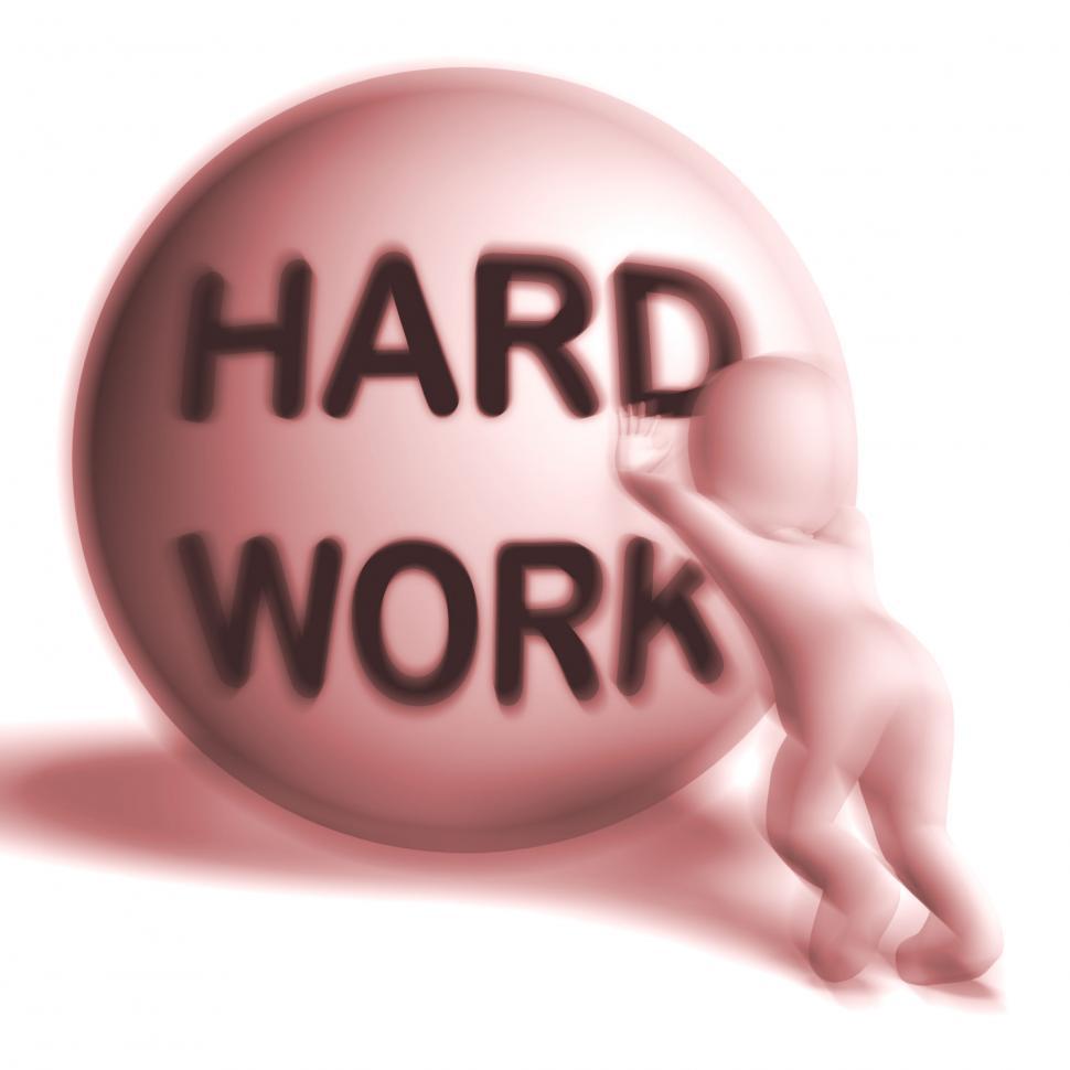 Free Image of Hard Work Uphill Sphere Shows Difficult Working Labour 