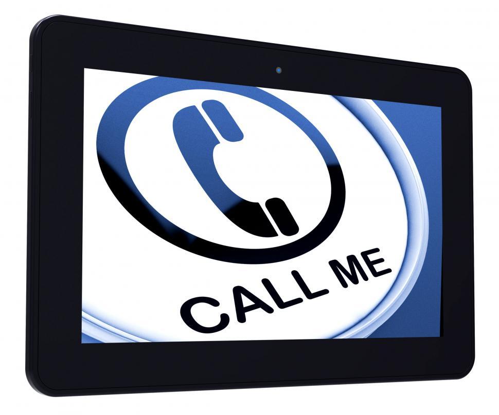 Free Image of Call Me Tablet Shows Talk or Chat 
