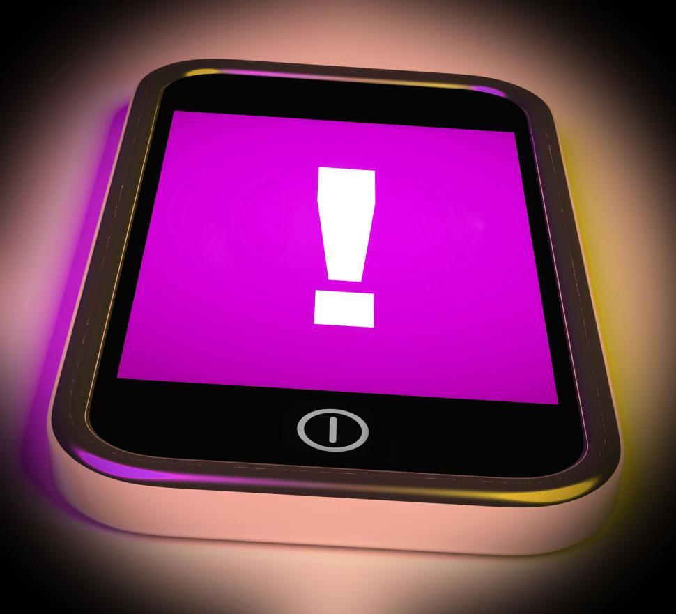 Free Image of Exclamation Mark On Mobile Shows Attention Warning 
