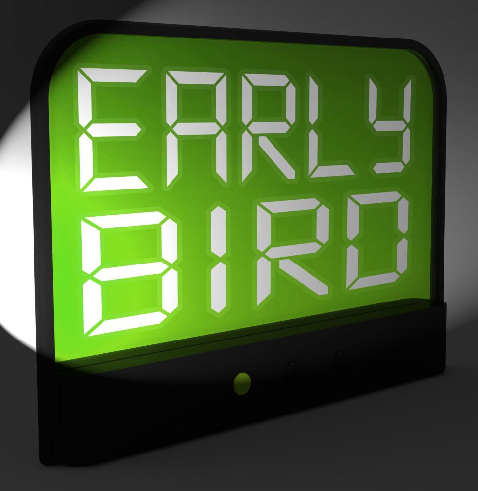 Free Image of Early Bird Digital Clock Shows Punctuality Or Ahead Of Schedule 