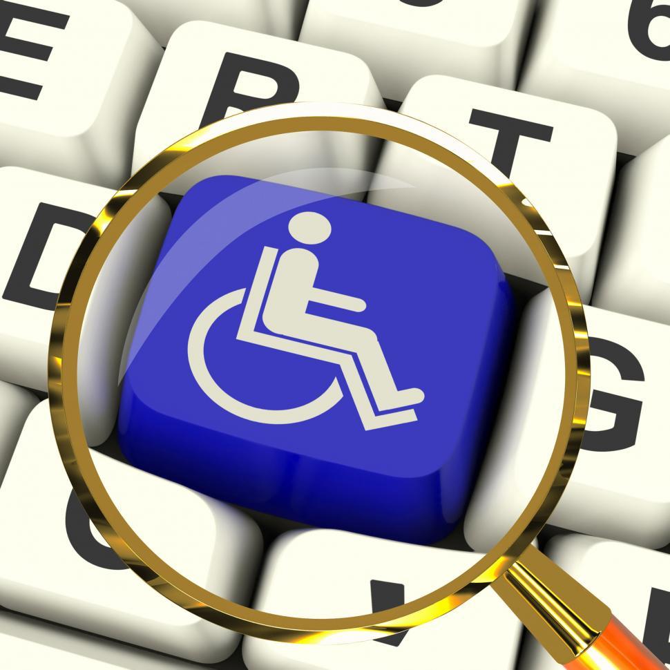 Free Image of Disabled Key Magnified Shows Wheelchair Access Or Handicapped 