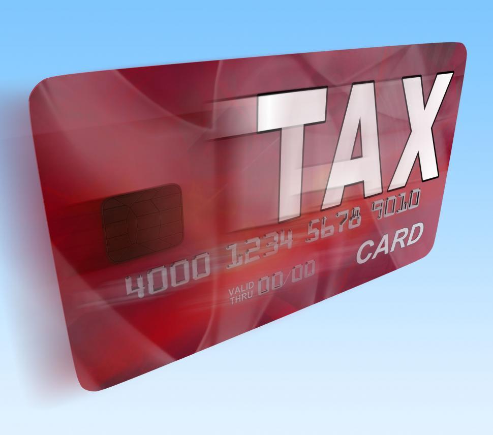 Free Image of Tax On Credit Debit Card Flying Shows Taxes Return IRS 