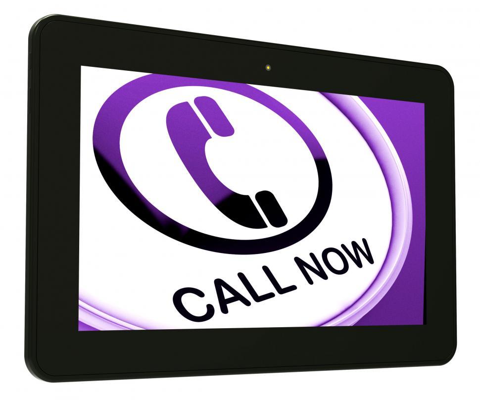 Free Image of Call Now Tablet Shows Talk or Chat 
