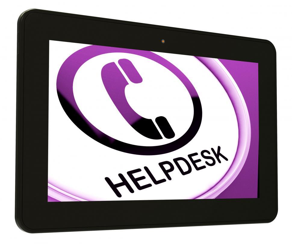 Free Image of Helpdesk Tablet Shows Call For Advice 