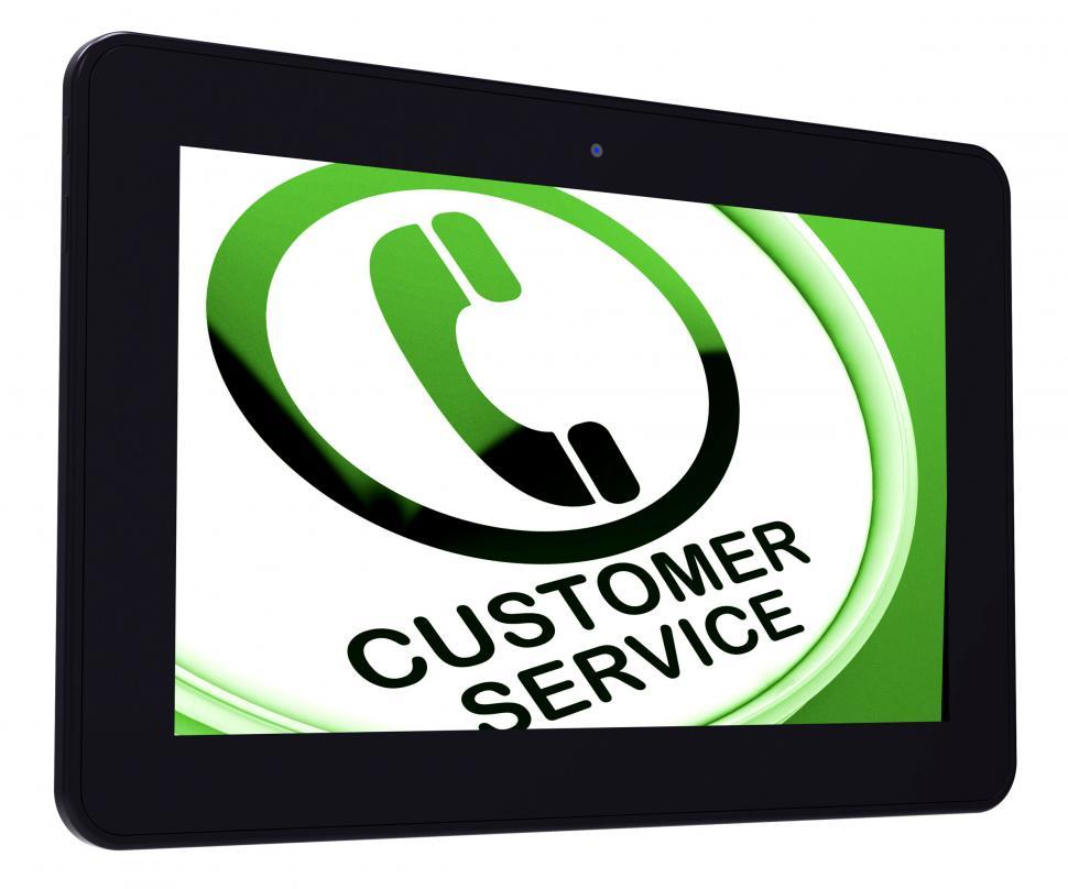 Free Image of Customer Service  Tablet Means Call For Help 