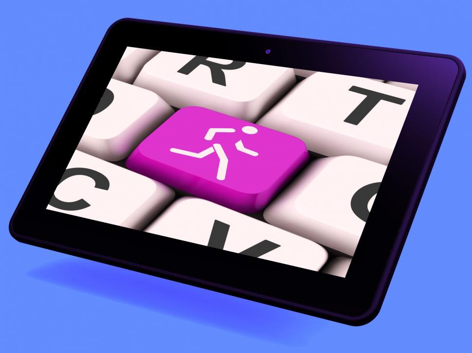 Free Image of Runner Key Tablet Means Run Jog Or Aerobic Work-Out 