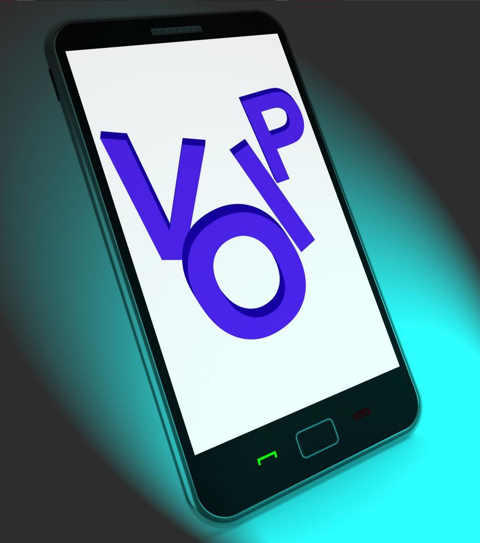 Free Image of Voip On Mobile Shows Voice Over Internet Protocol Or Ip Telephon 