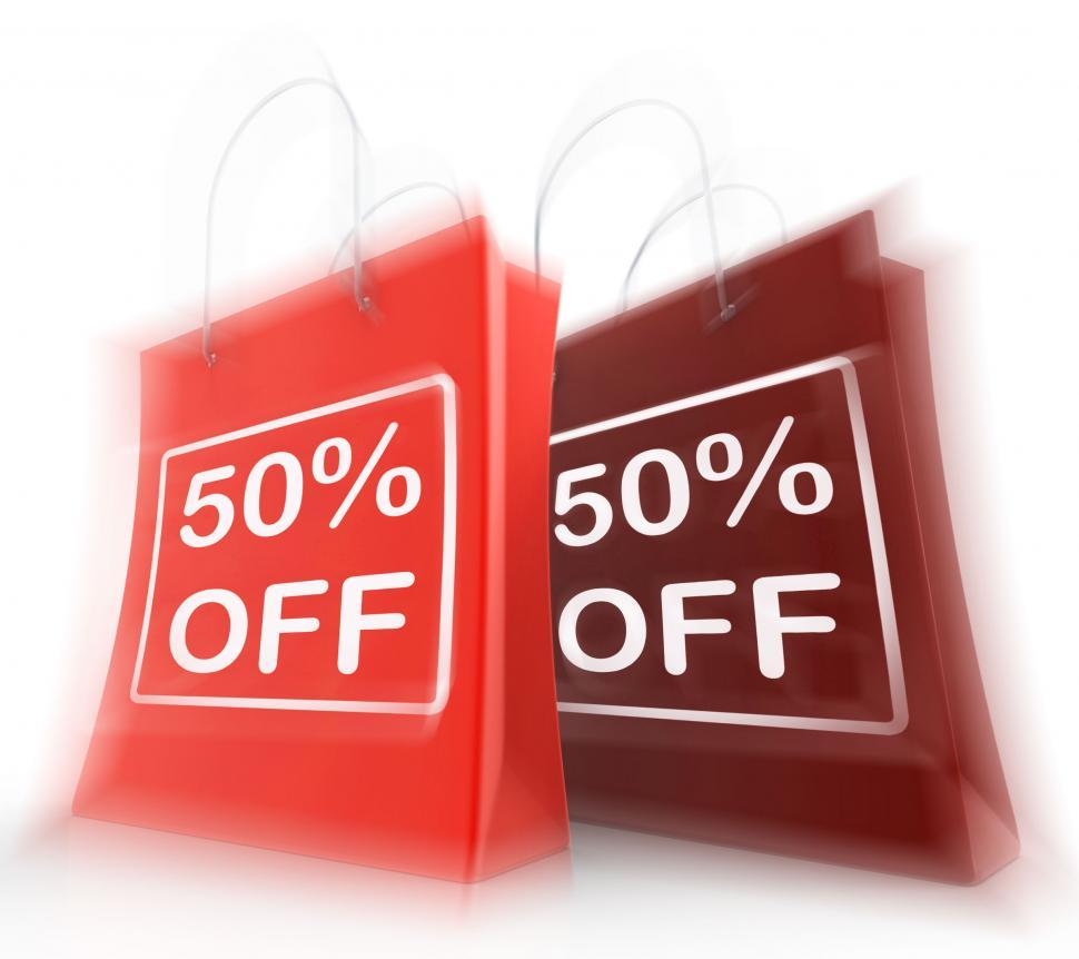 Free Image of Fifty Percent Off On Bags Shows 50 Bargains 