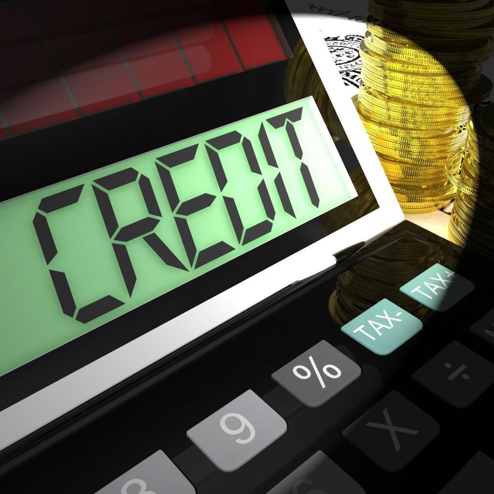 Free Image of Credit Calculated Shows Financing Borrowing Or Loan 