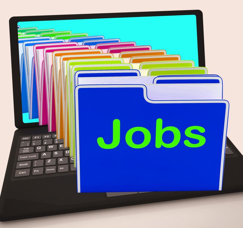 Free Image of Jobs Folders Laptop Means Finding Employment And Work 