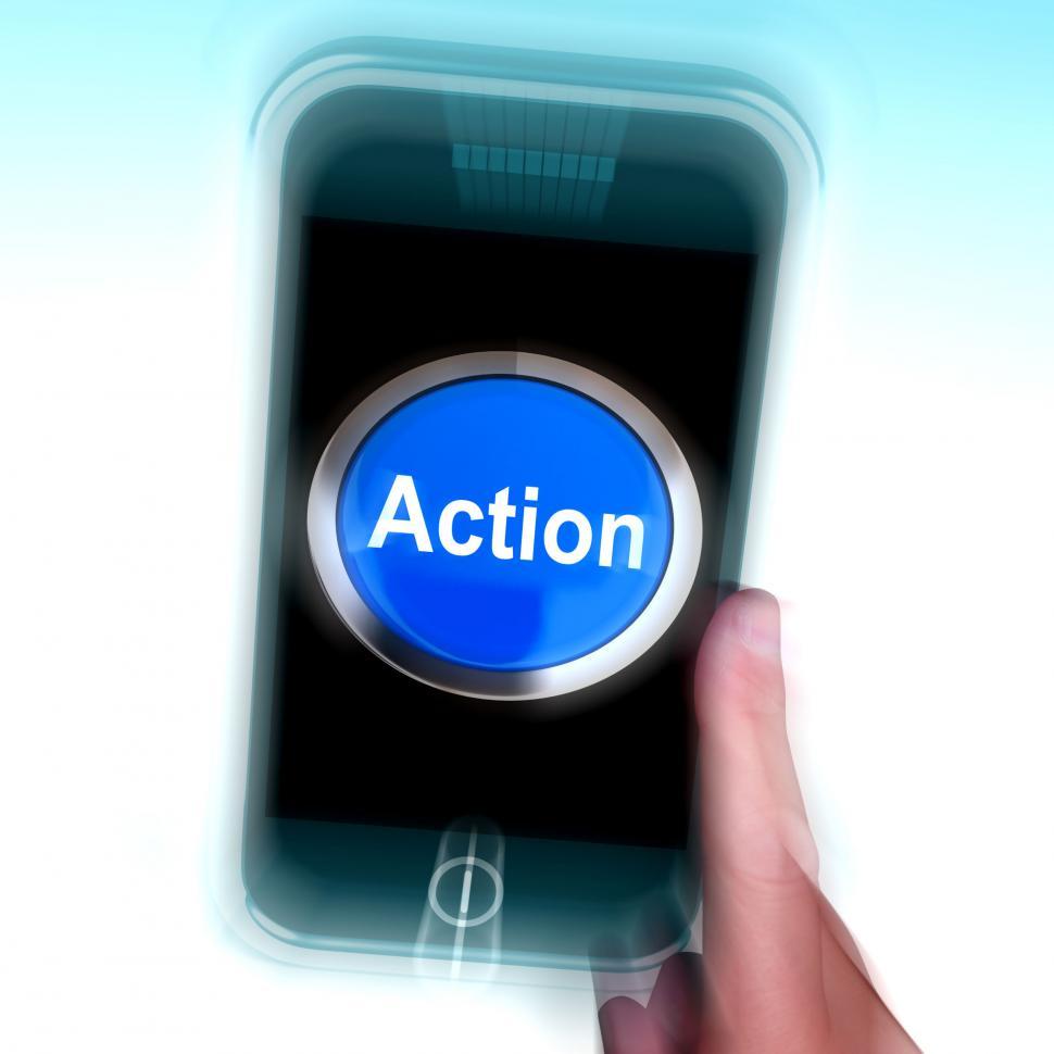 Free Image of Action In Mobile phone Shows Inspired Activity 
