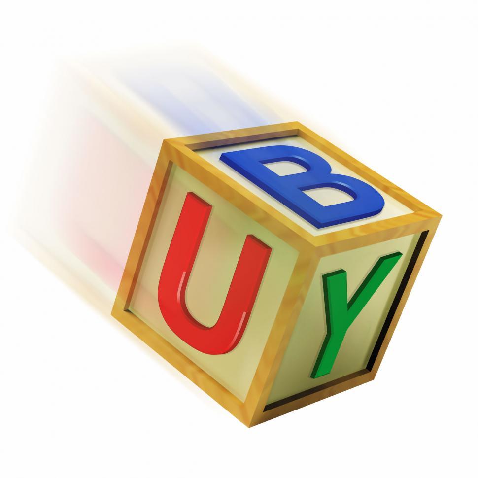 Free Image of Buy Wooden Block Means Retail Shopping And Commerce 