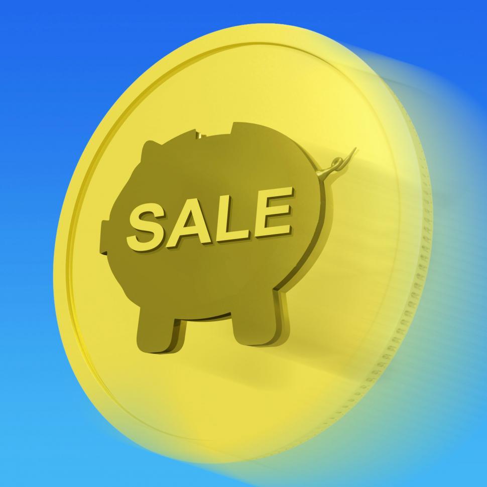 Free Image of Sale Gold Coin Means Reduced Price Or Discounted Goods 
