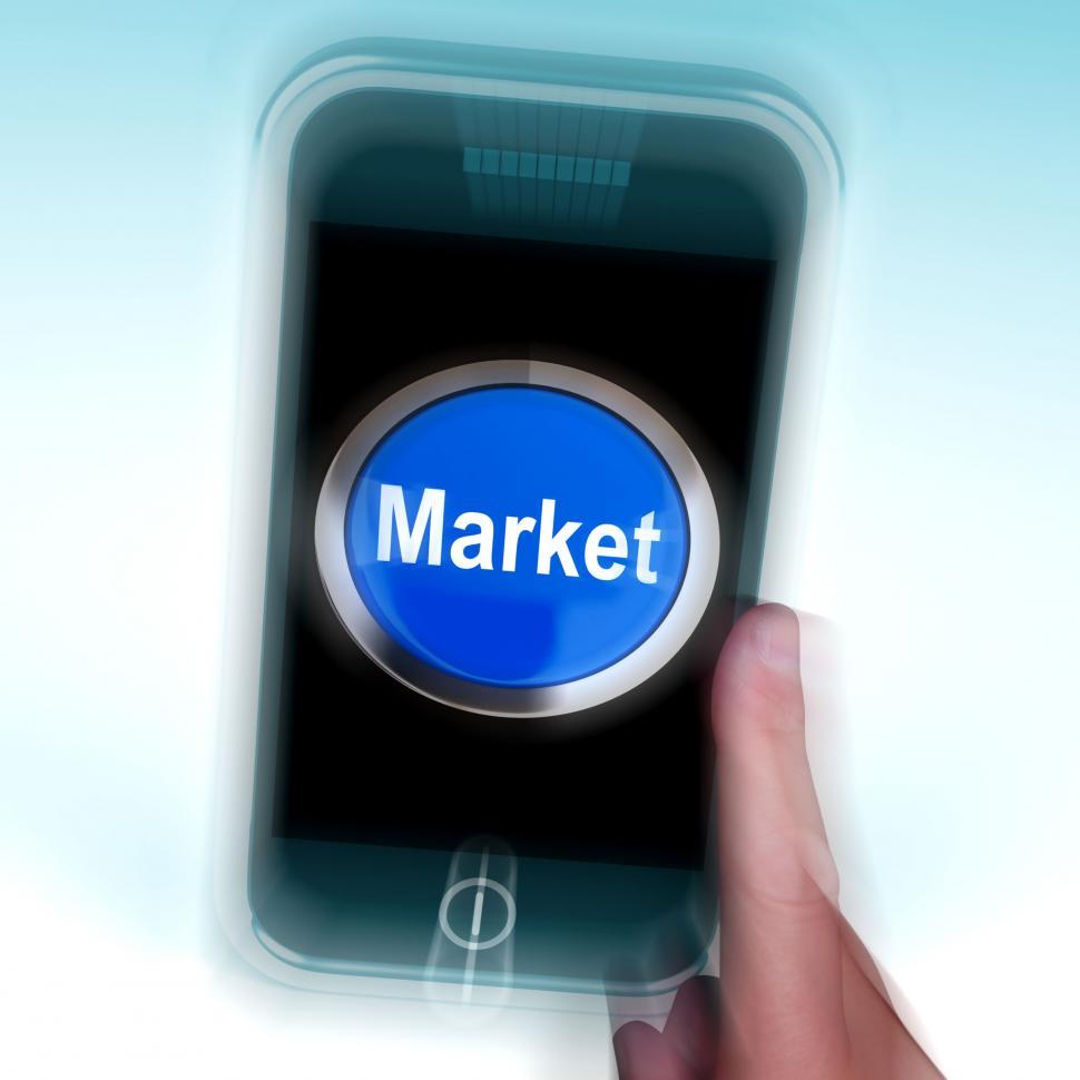 Free Image of Market On Mobile Phone Means Marketing Advertising Sales 