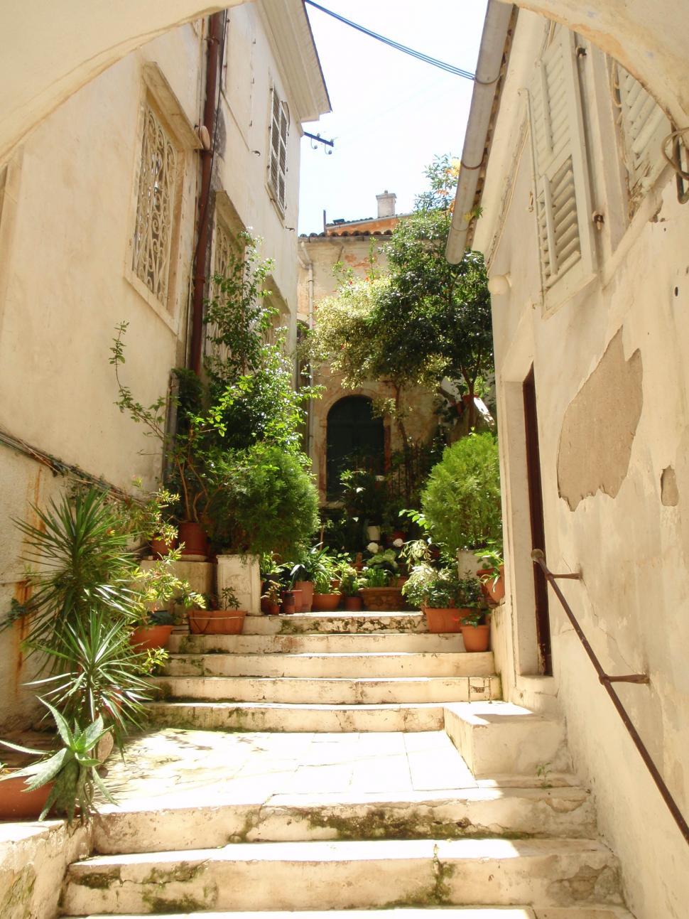 Free Image of Around Corfu, Steps to house, Corfu Town. 