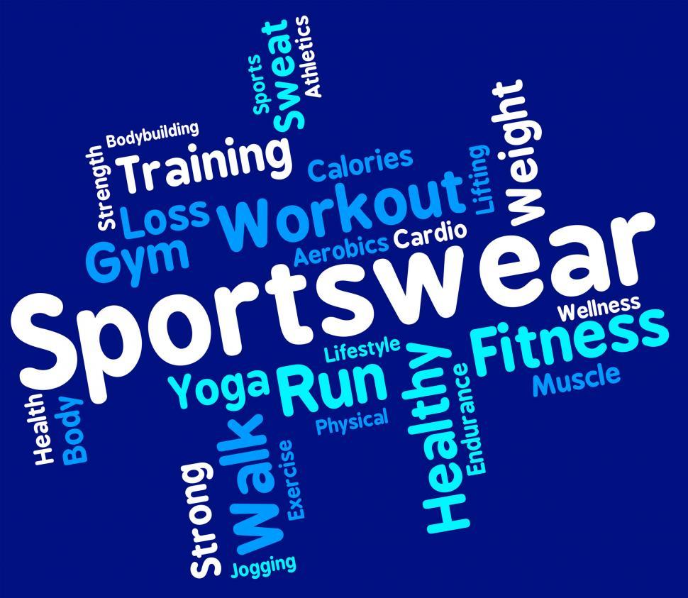 Free Image of Sportswear Word Indicates Text Sweaters And Wordcloud 