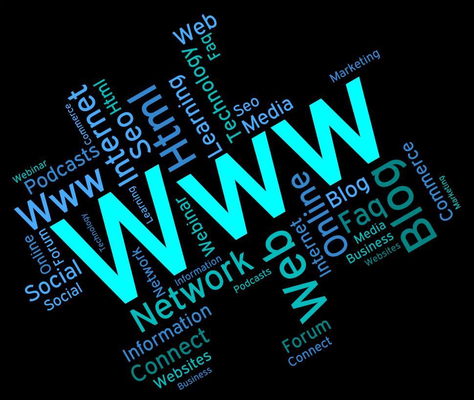 Free Image of Www Word Means World Wide Web And Internet 