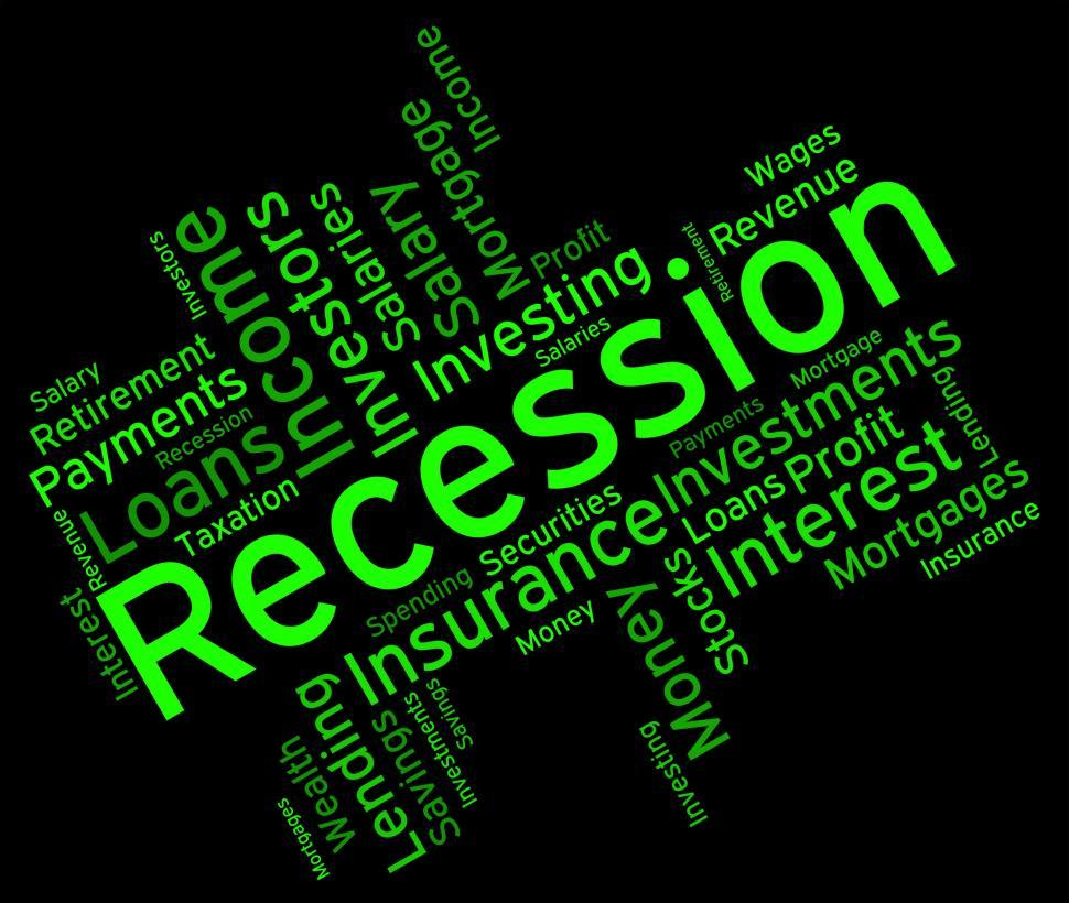 Download Free Stock Photo of Recession Word Represents Financial Crisis And Bankruptcy 