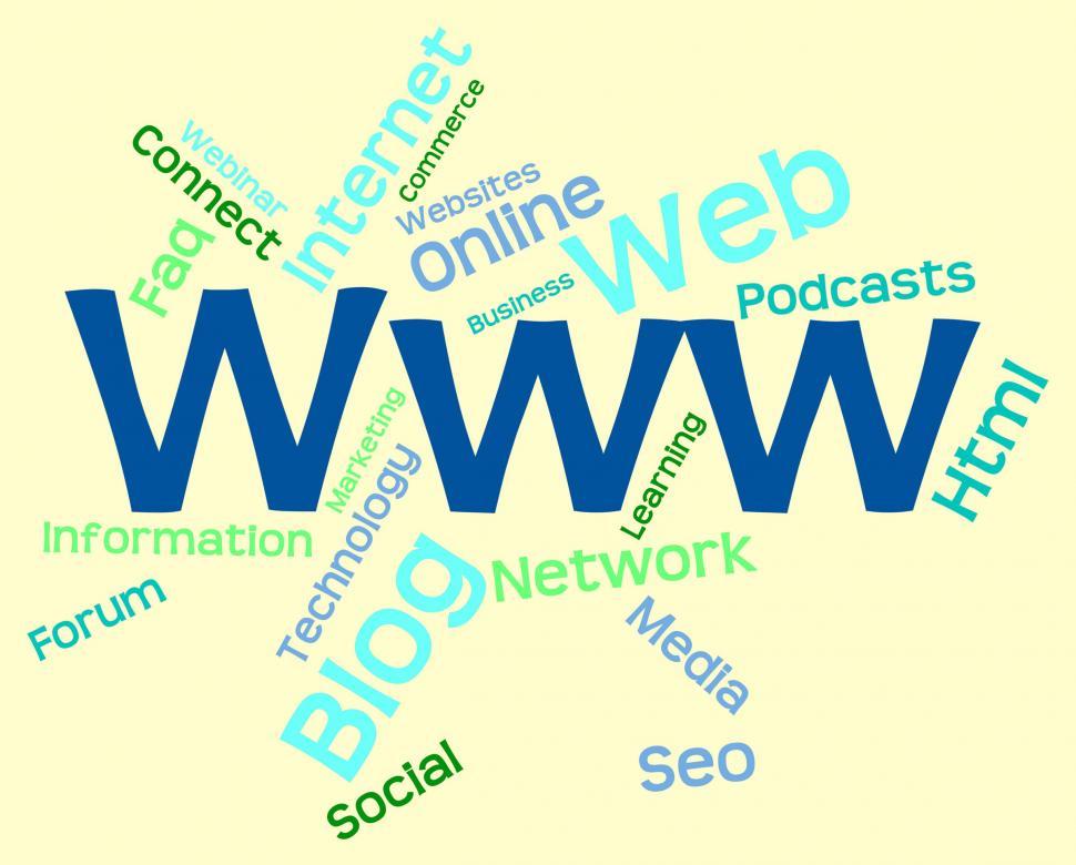 Free Image of Www Word Represents World Wide Web And Internet 