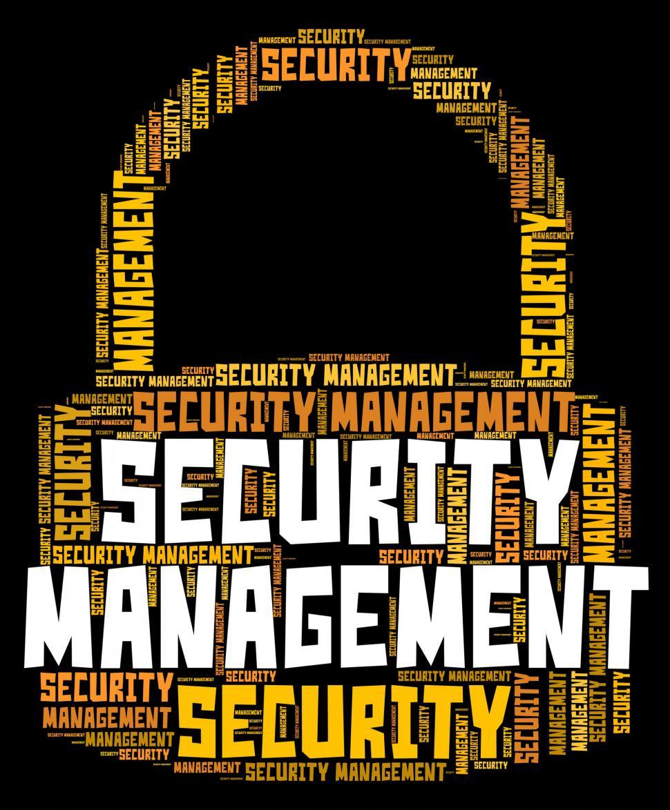 Free Image of Security Management Represents Secured Wordcloud And Organizatio 