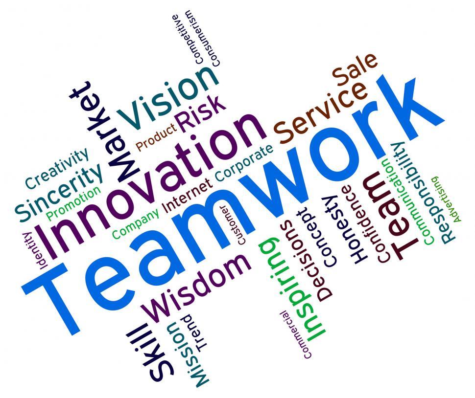 Download Free Stock Photo of Teamwork Words Shows Text Organized And Networking 